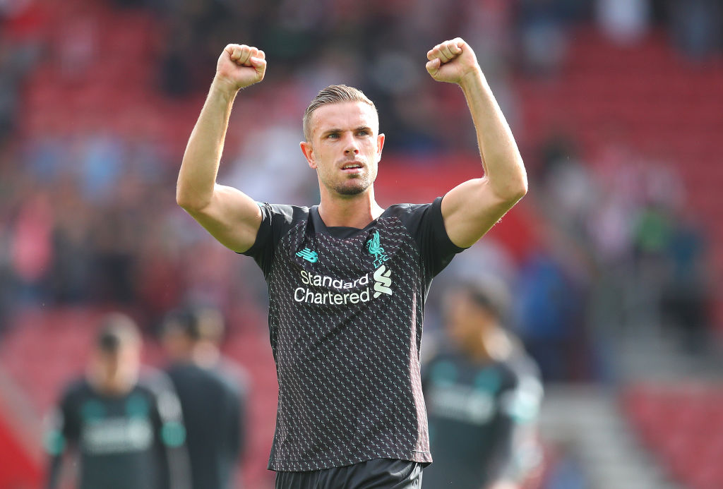 Jordan Henderson will lift the Premier League trophy later Liverpool's last game against Chelsea