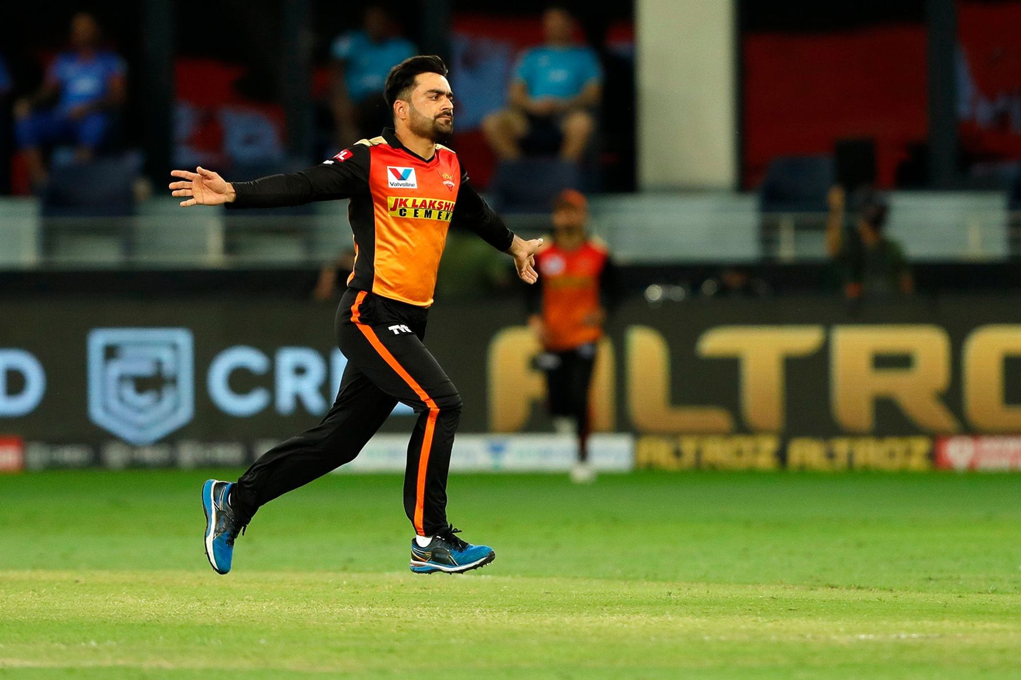 Rashid Khan celebrating after picking a wicket