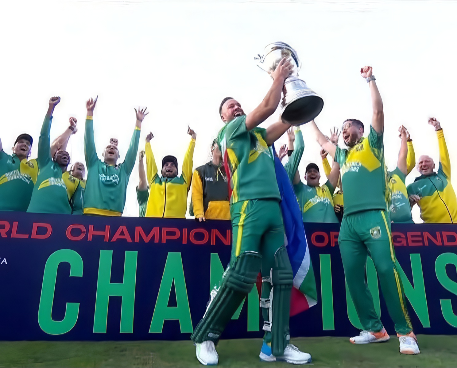 South Africa Champions with trophy after winning WCL 2025 title