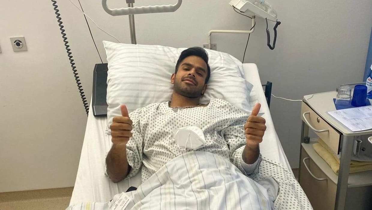 Sumit Nagal after his surgery. 
